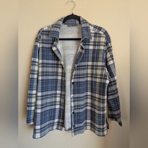 Directives Blue and Yellow Plaid Button-Up Shacket M